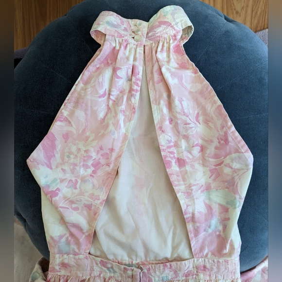 True Vintage Pink & White Floral Fit & Flare 1950s Cotton Sun Dress size 0-2 - Picture 10 of 15